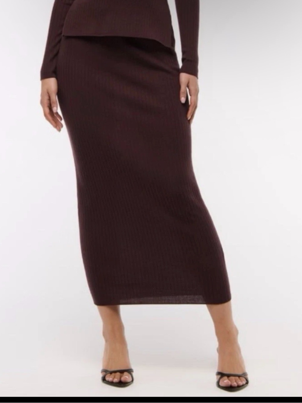 100% merino wool Abercrombie and Fitch brown maxi skirt Sz L